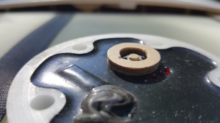 Small plywood ring to protect calibration button